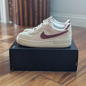 Nike Women's AF1 Shadow Cream/Red (10)